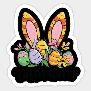 Easterween Bunny Ears and Eggs Festive Holiday Design Sticker